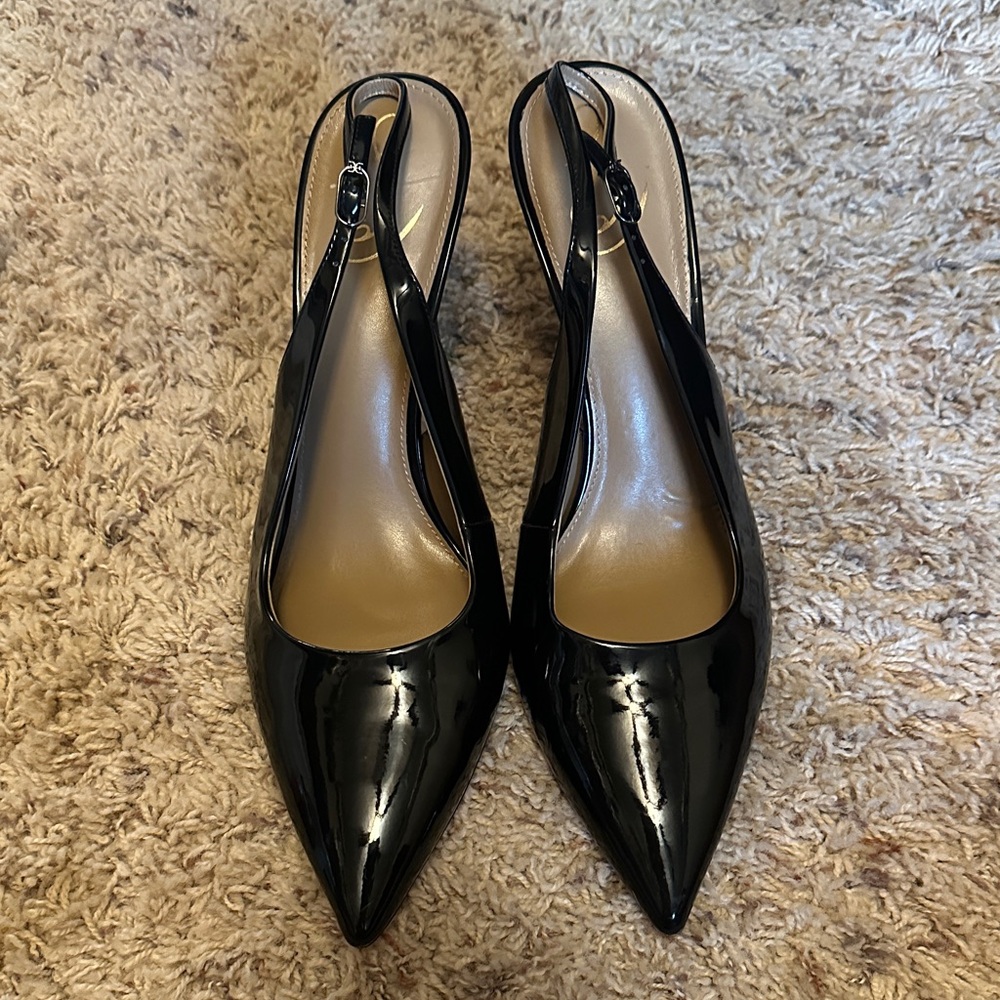 Sam Edelman Black Patent Slingback Heels